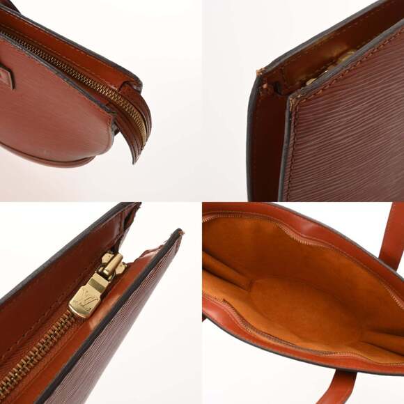 LOUIS VUITTON Authentic Brown Leather Shoulder Bag - Picture 10 of 11